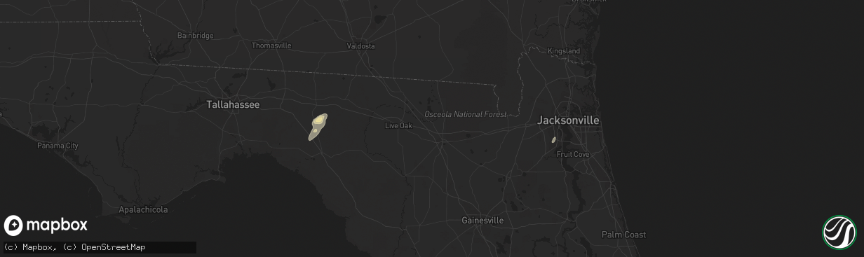 Hail map in Orange Park, FL on December 11, 2011