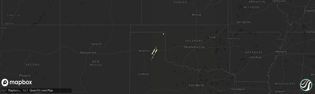 Hail map on December 12, 2015
