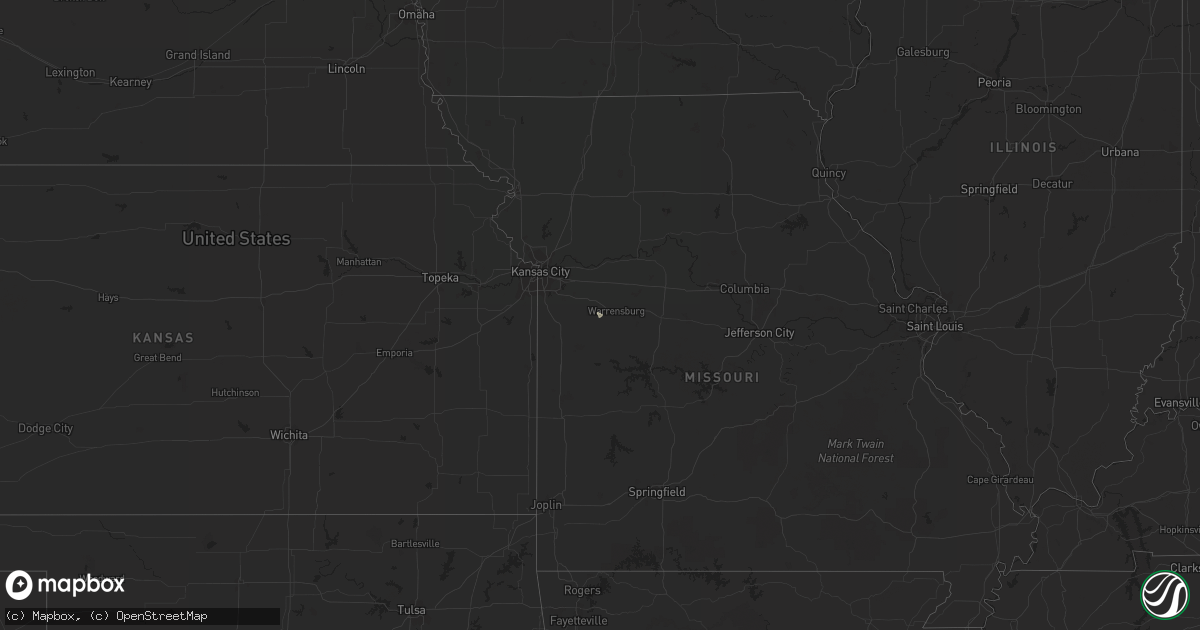 Hail map in Missouri on December 13, 2011