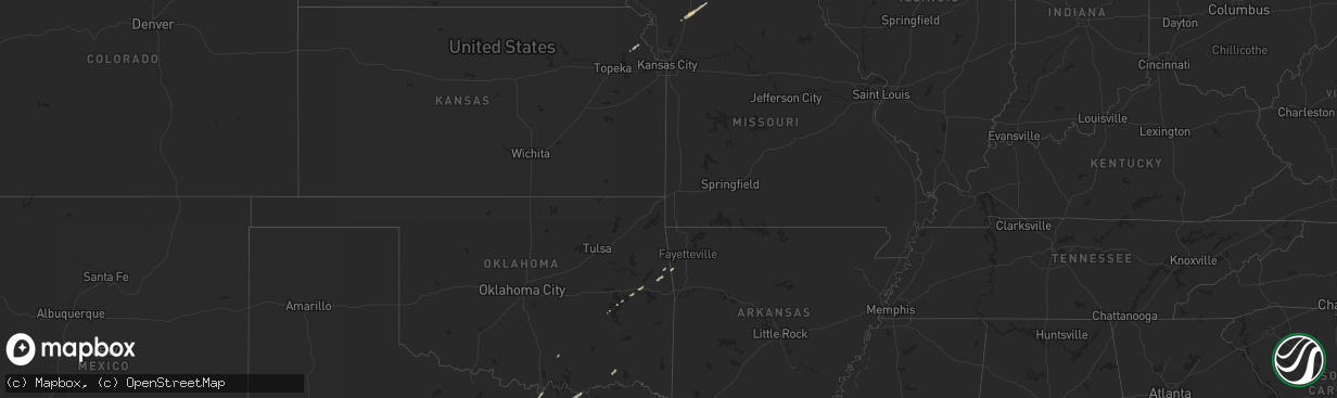 Hail map in Oklahoma on December 14, 2011