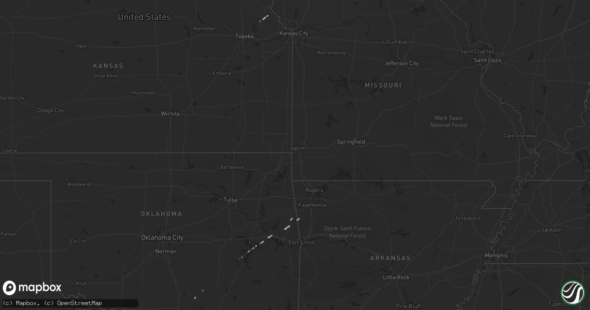 Hail map on December 14, 2011
