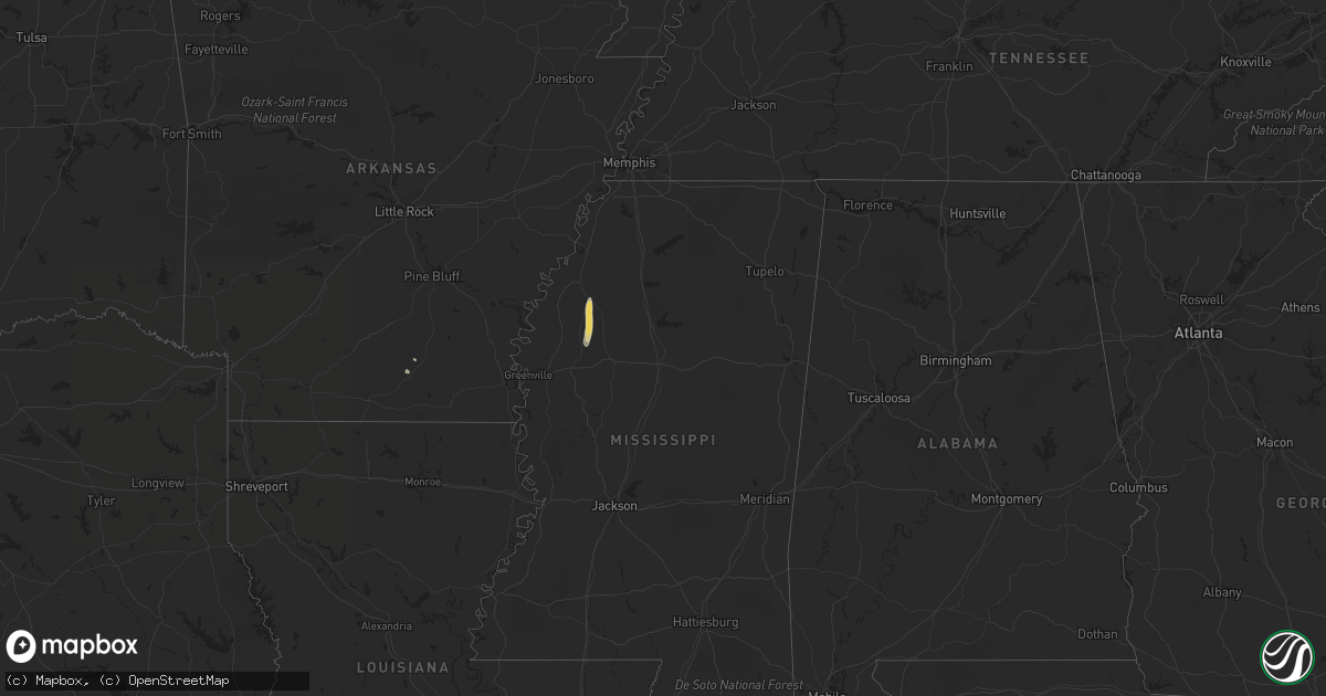Hail map on December 14, 2018