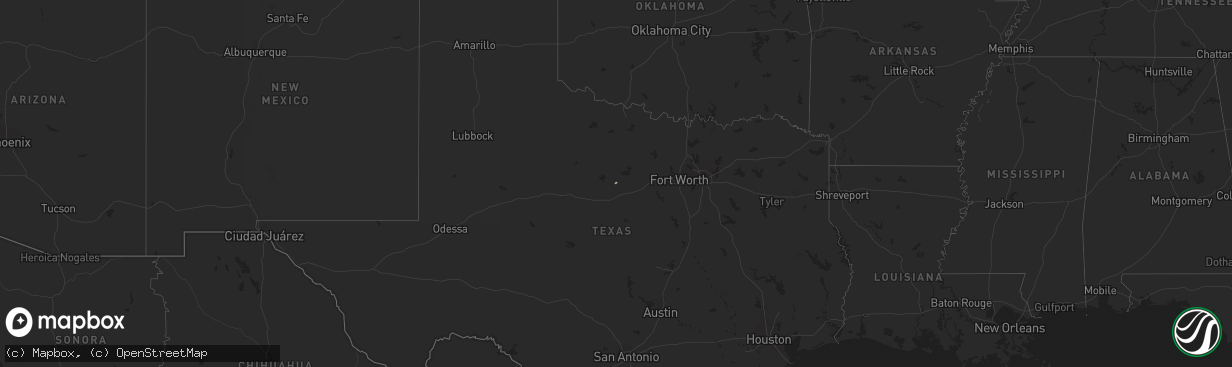 Hail map in Texas on December 15, 2011