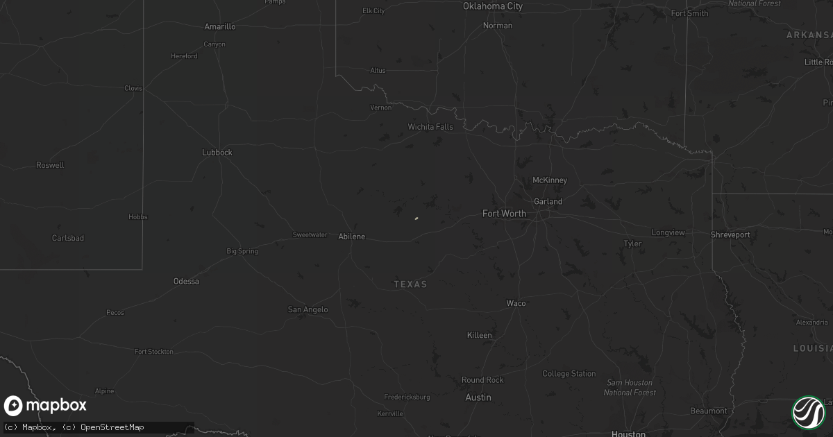Hail map in Texas on December 15, 2011