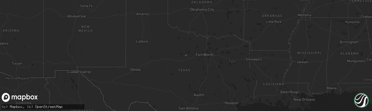 Hail map on December 15, 2011