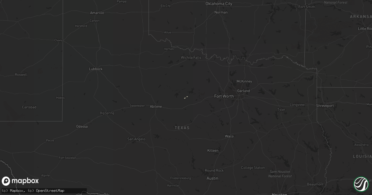 Hail map on December 15, 2011