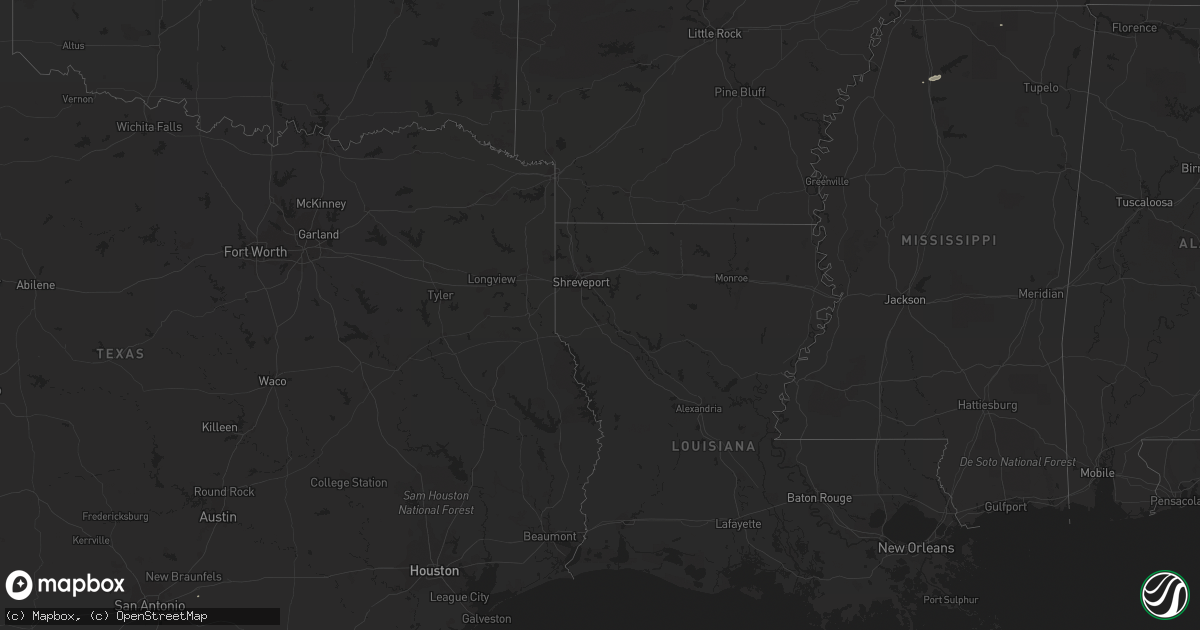 Hail map on December 15, 2012