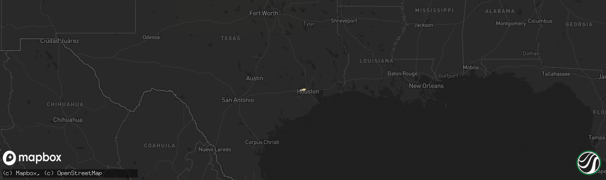 Hail map on December 15, 2015