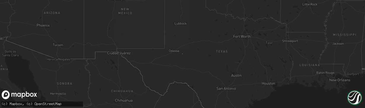 Hail map in Texas on December 18, 2011