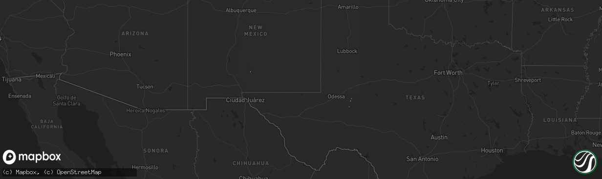 Hail map on December 18, 2011