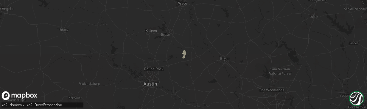 Hail map in Rockdale, TX on December 18, 2014