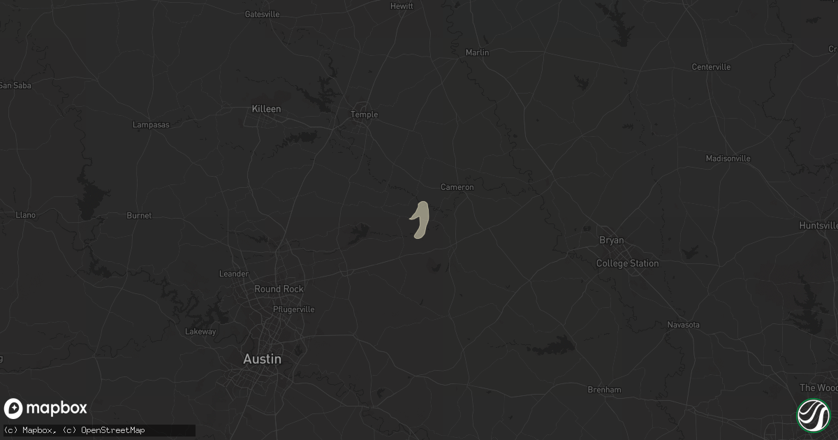 Hail map in Rockdale, TX on December 18, 2014