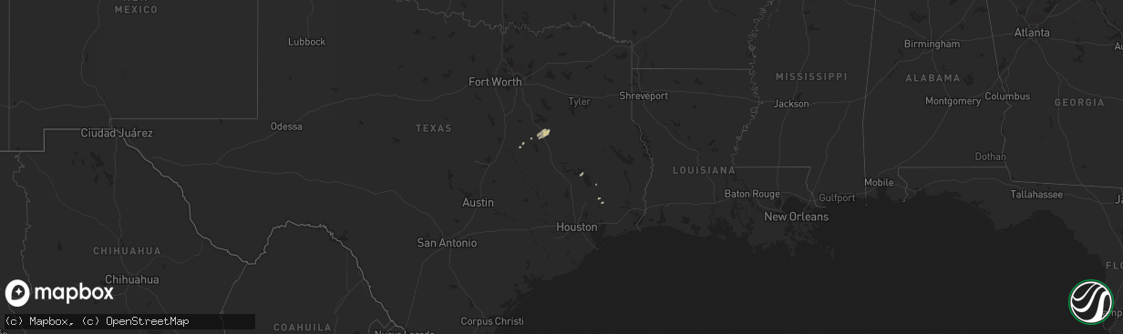 Hail map in Texas on December 19, 2011