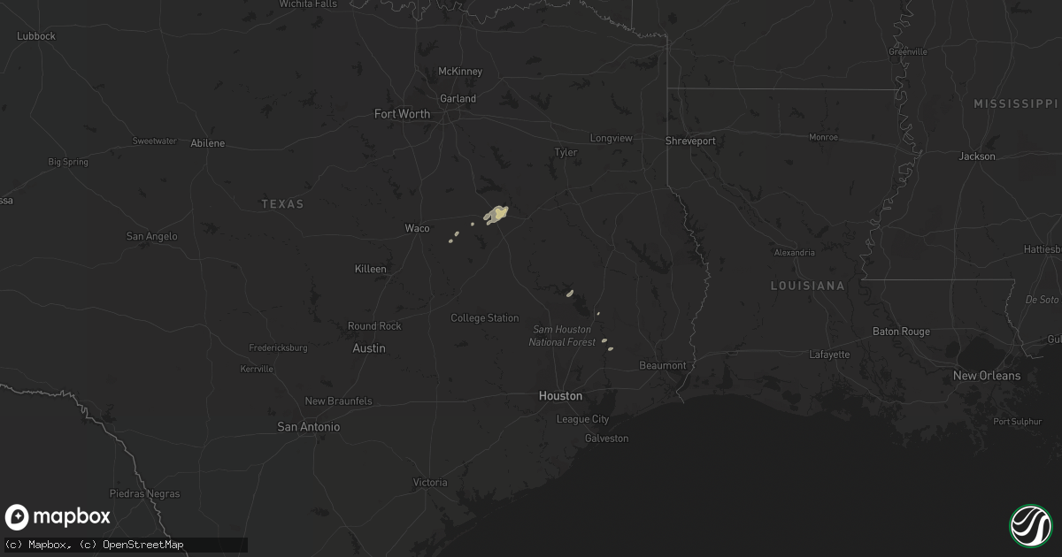 Hail map in Texas on December 19, 2011