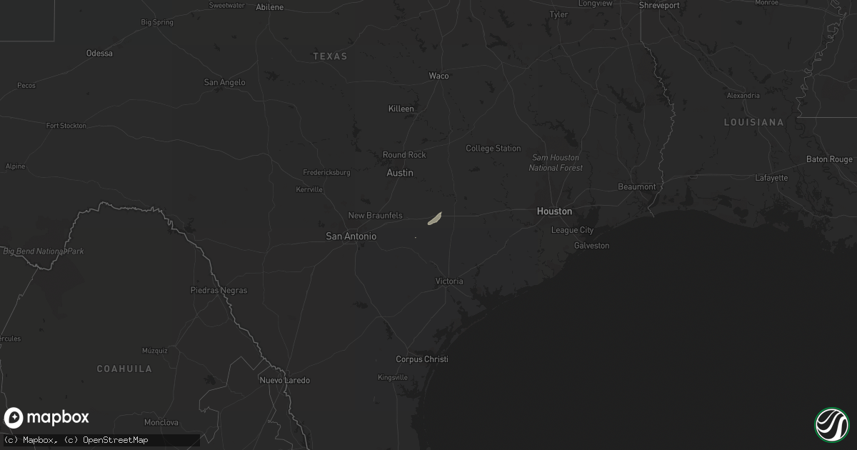 Hail map in Texas on December 19, 2022