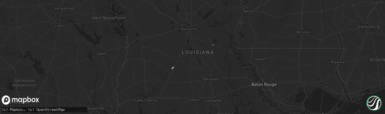 Hail map in Mansura, LA on December 20, 2011