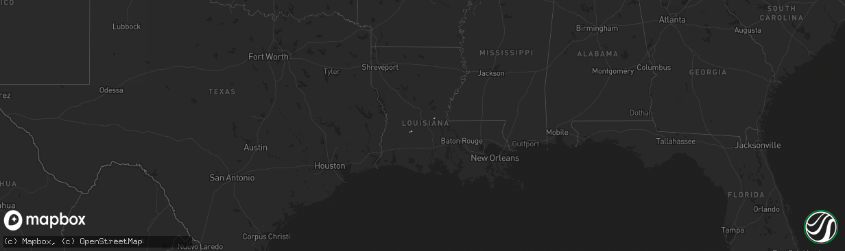 Hail map on December 20, 2011
