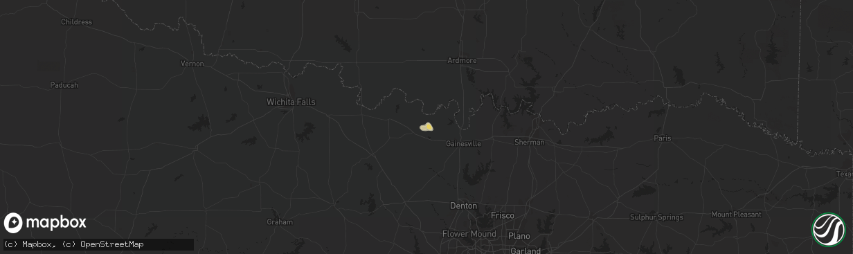 Hail map in Muenster, TX on December 20, 2015