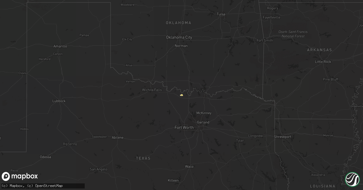 Hail map on December 20, 2015
