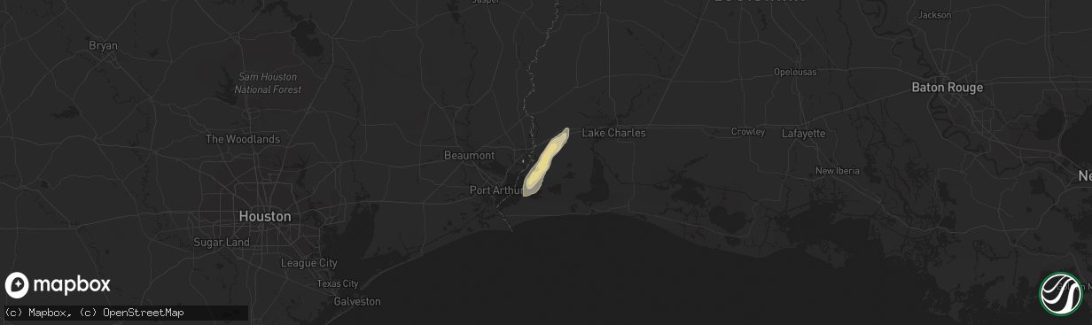 Hail map in Cameron, LA on December 21, 2011