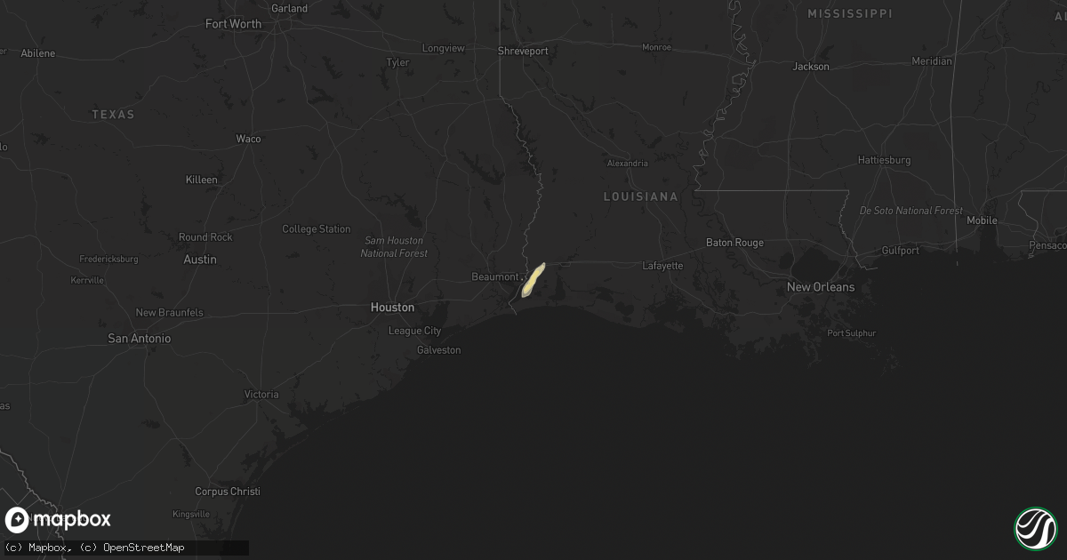 Hail map in Louisiana on December 21, 2011
