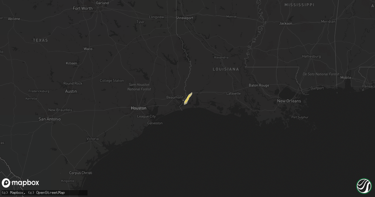 Hail map on December 21, 2011