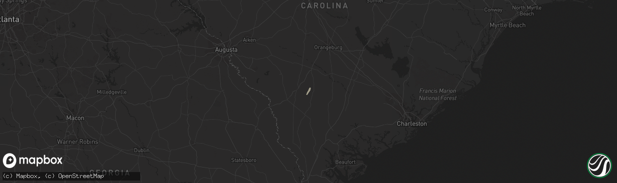 Hail map in Ehrhardt, SC on December 21, 2022