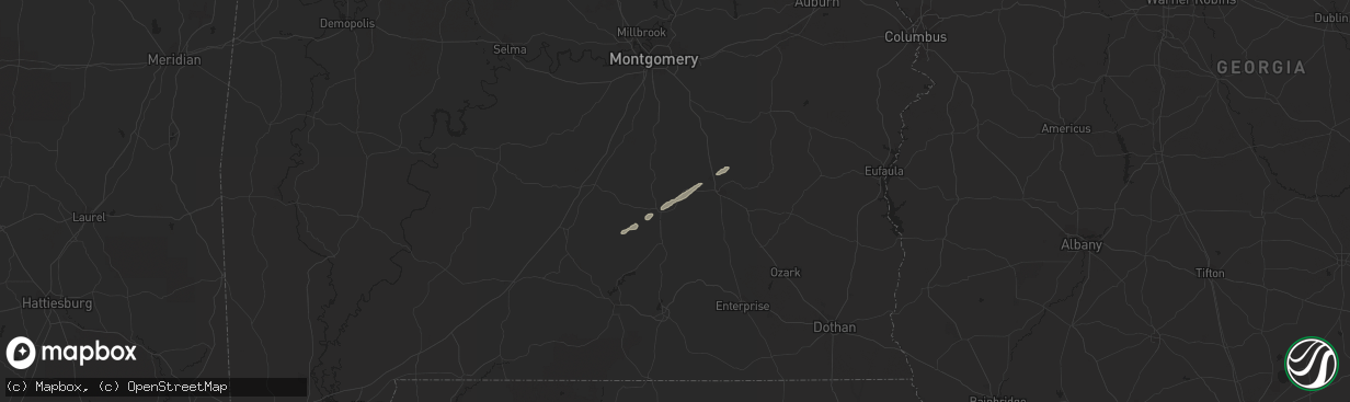 Hail map in Luverne, AL on December 22, 2011