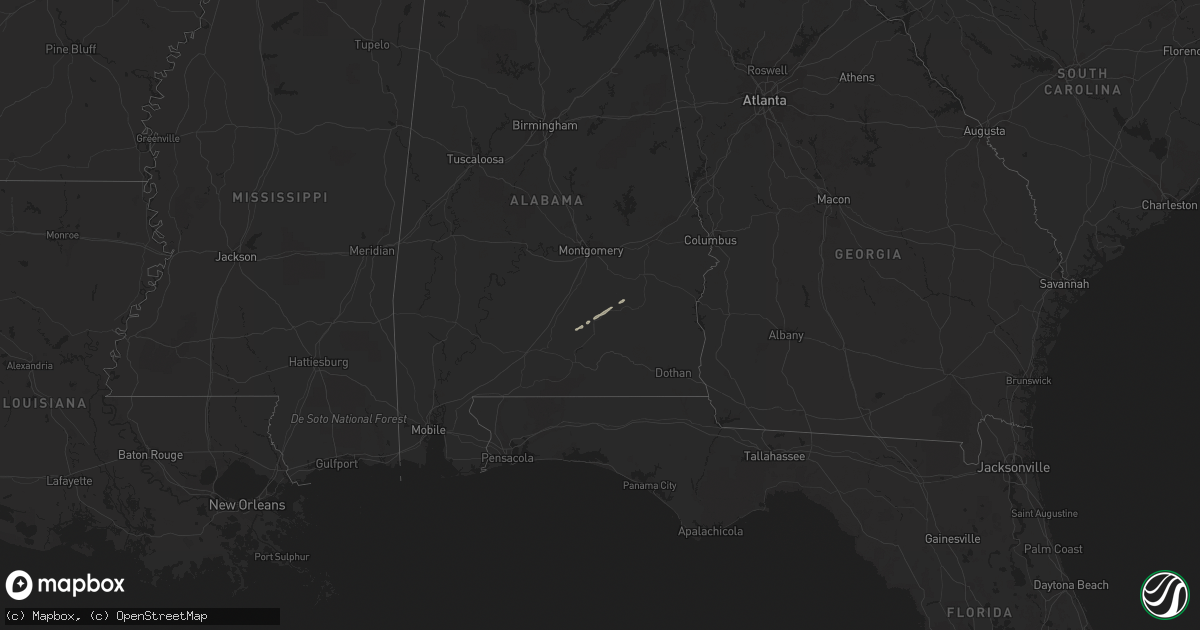 Hail map on December 22, 2011