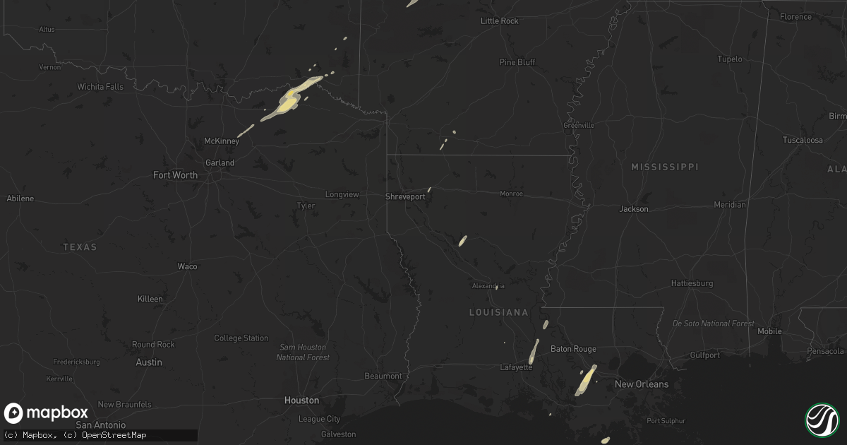 Hail map in Oklahoma on December 22, 2015
