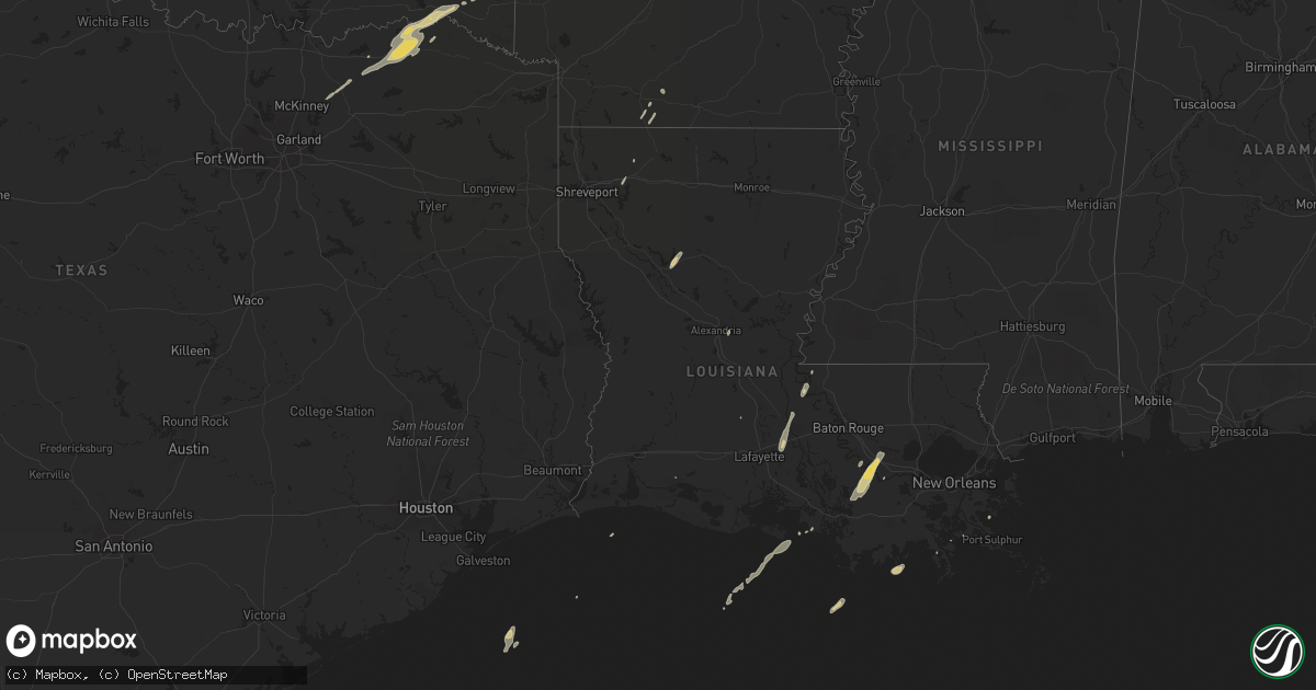 Hail map on December 22, 2015