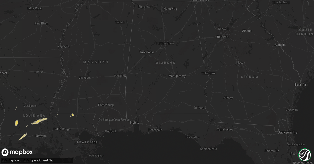 Hail map on December 24, 2012
