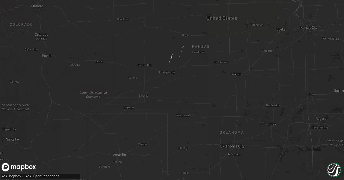 Hail map in Nebraska on December 25, 2016