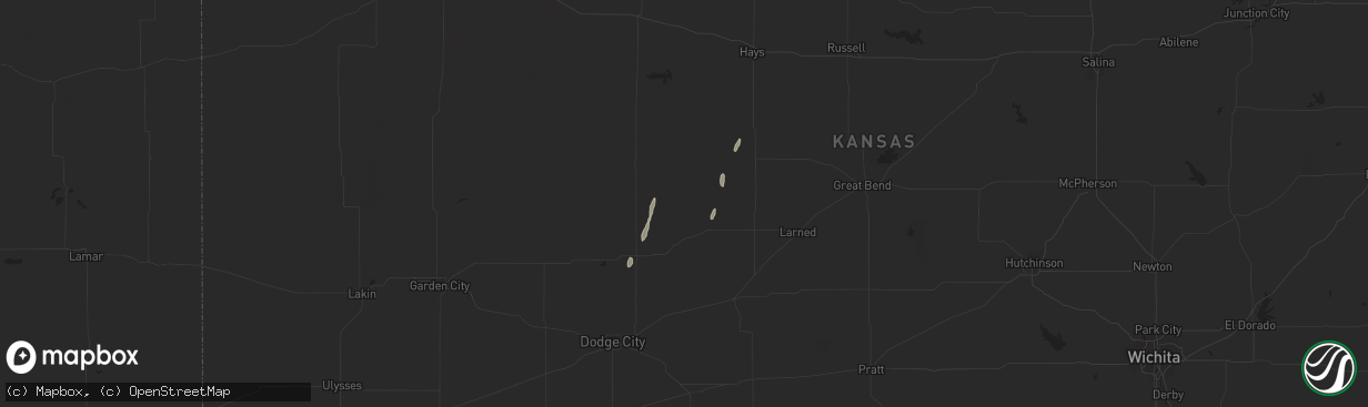 Hail map in Ness City, KS on December 25, 2016