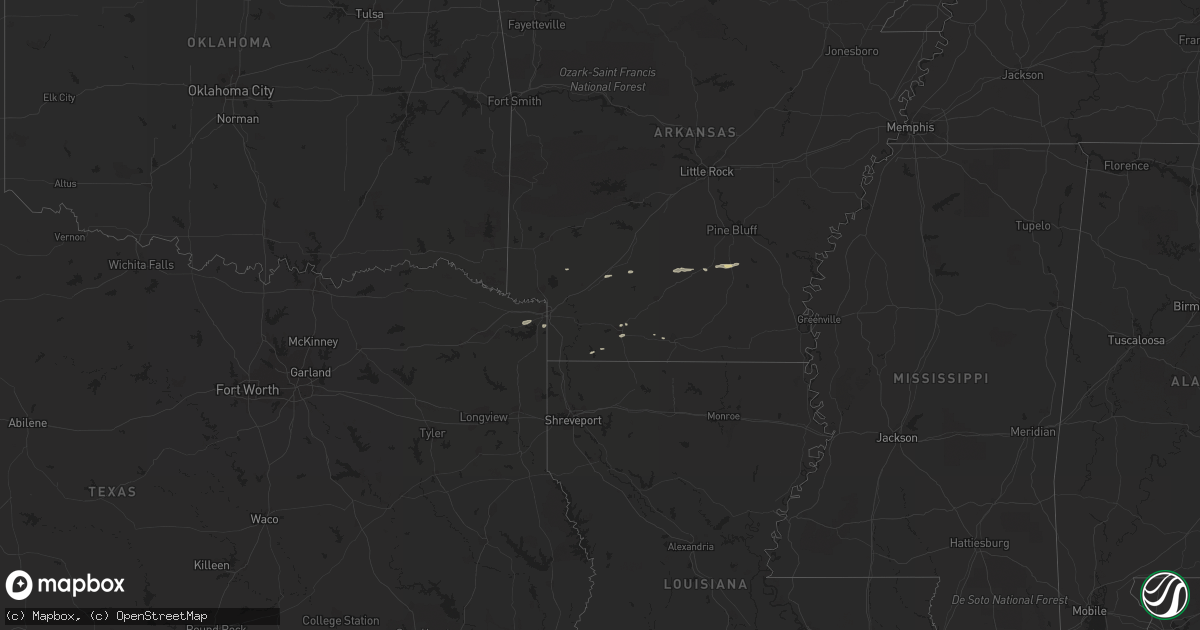 Hail map on December 26, 2016