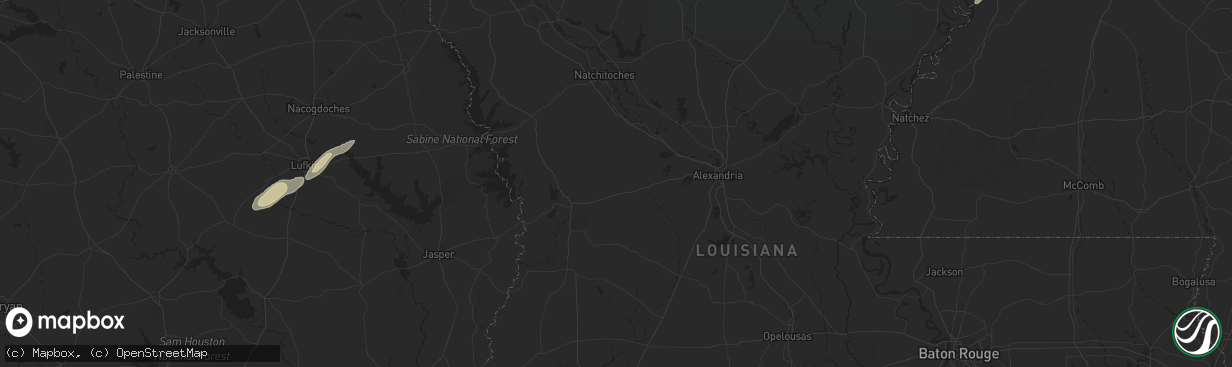 Hail map in Diboll, TX on December 27, 2014