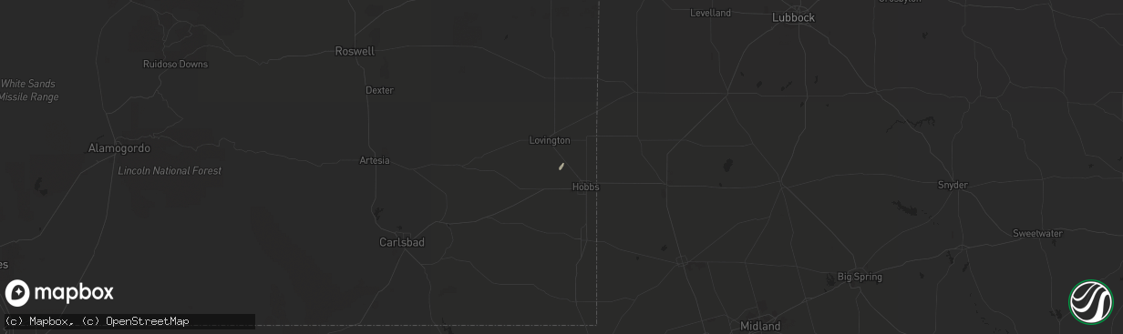 Hail map in Hobbs, NM on December 27, 2019
