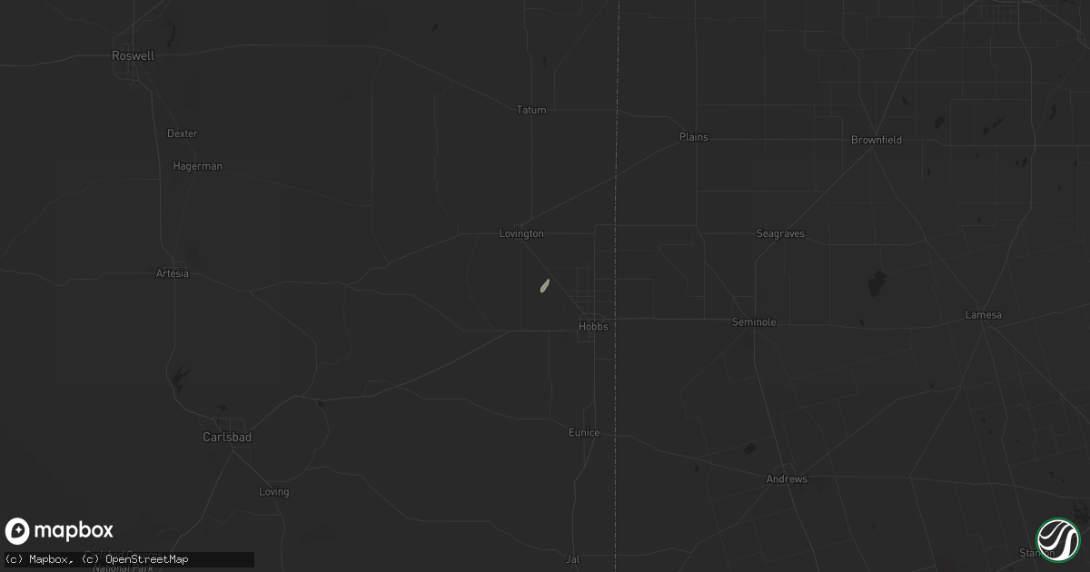 Hail map in Hobbs, NM on December 27, 2019