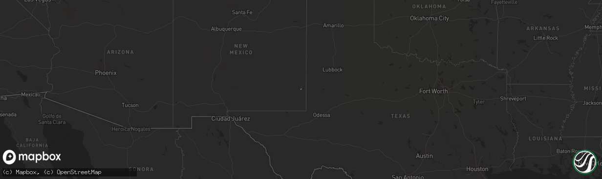 Hail map in New Mexico on December 27, 2019
