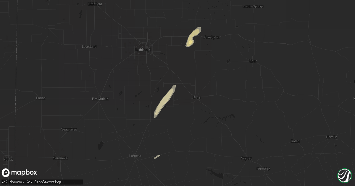 Hail map in Ackerly, TX on December 29, 2020
