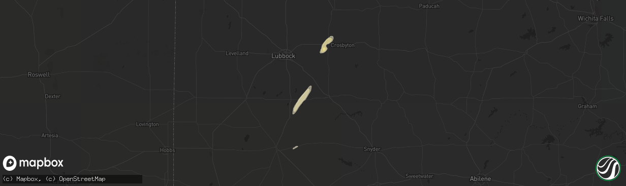 Hail map in Post, TX on December 29, 2020