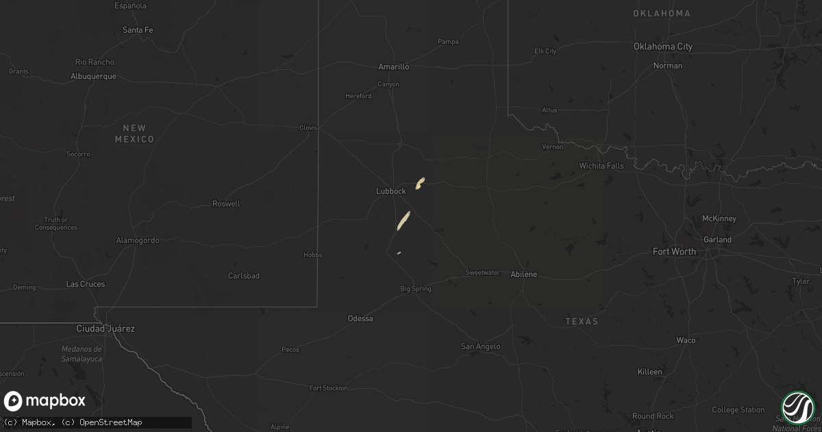 Hail map in Texas on December 29, 2020