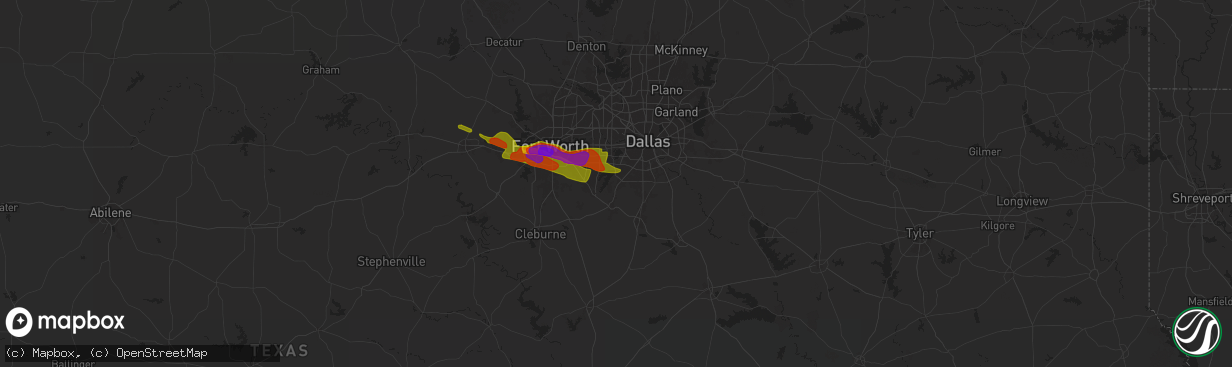 Hail map in Cedar Hill, TX on January 1, 1900