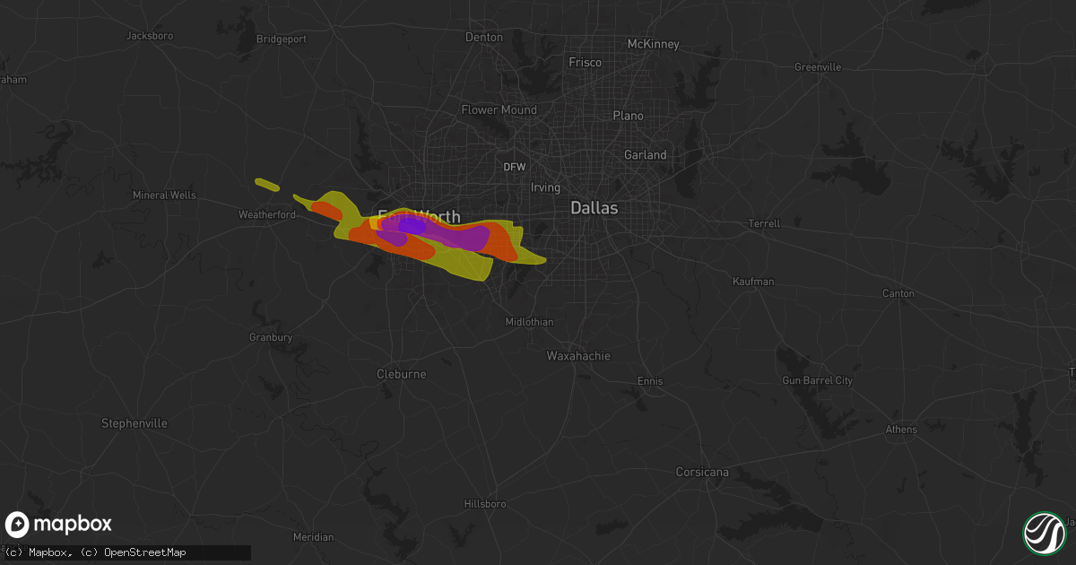 Hail map in Cedar Hill, TX on January 1, 1900