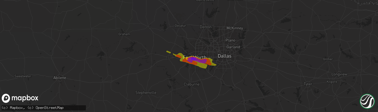 Hail map in Naval Air Station Jrb, TX on January 1, 1900