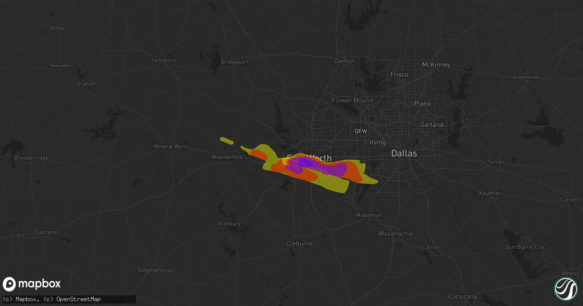 Hail map in Naval Air Station Jrb, TX on January 1, 1900