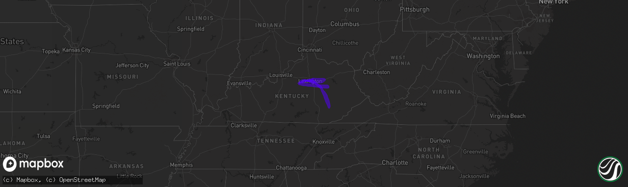 Hail map on January 1, 2016