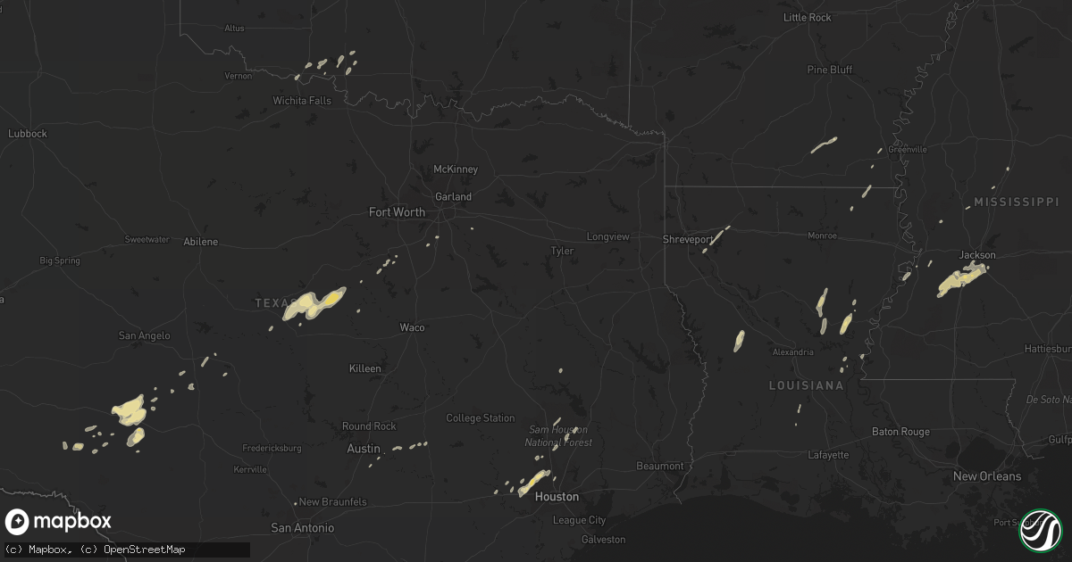 Hail map in Arkansas on January 1, 2017