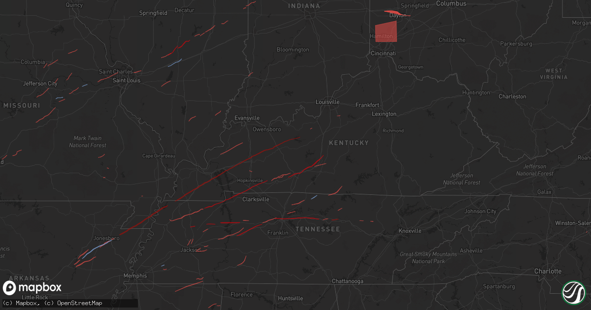 Hail map on January 1, 2019