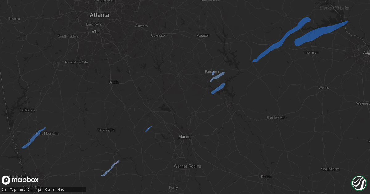 Hail map in Crawfordville, GA on January 1, 2021